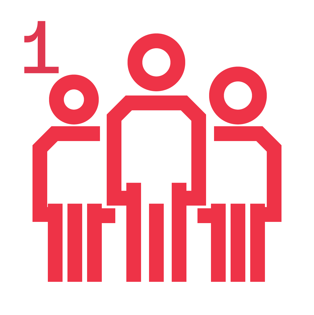 Red group icon with the number 1.